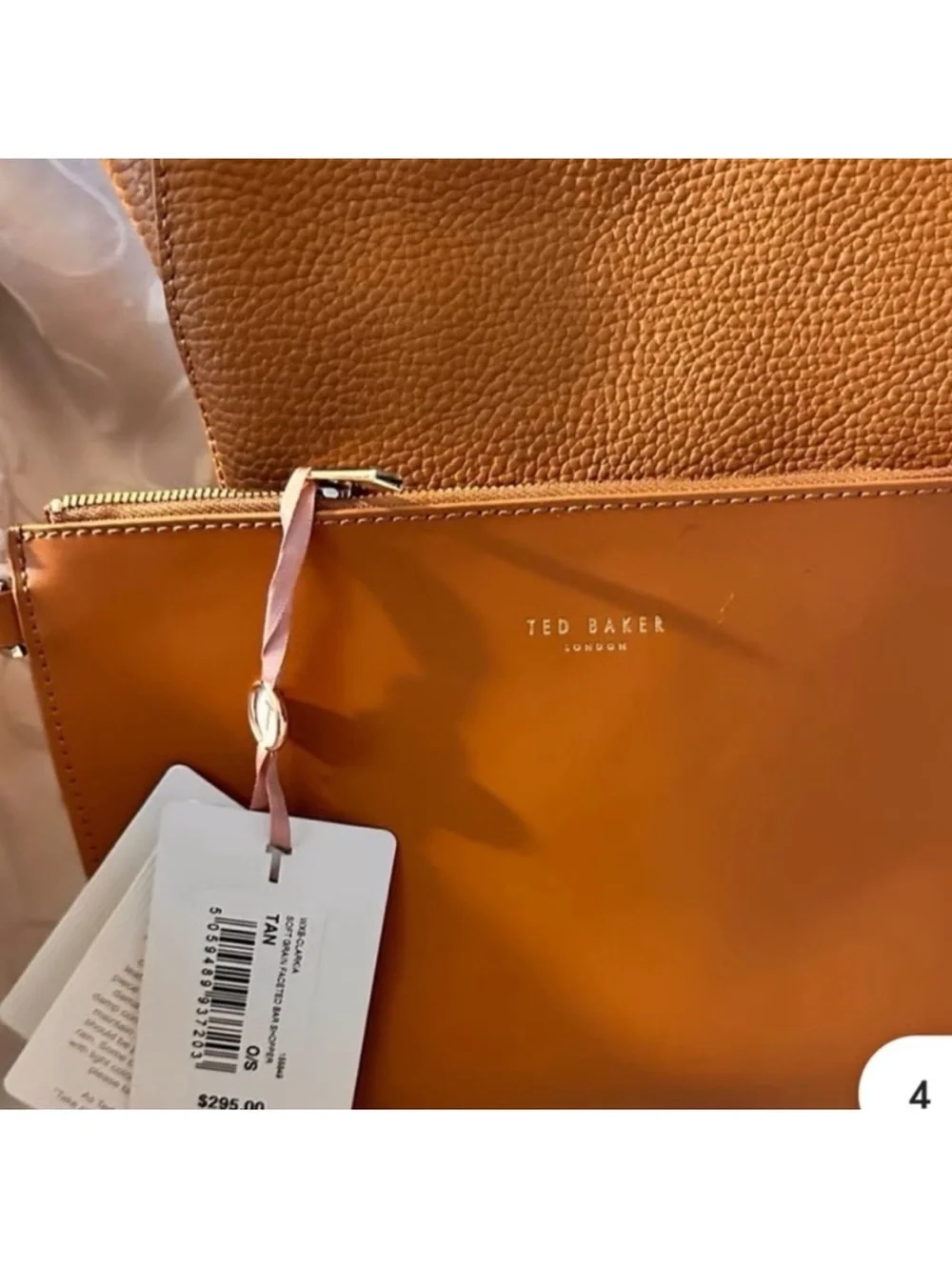 Ted Baker Clarika Pebbled Leather Tote | Designer Shop Bag | Luxury | Everyday - Picture 4 of 9
